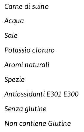 Salumificio del Castello Salsicca 'd Muncalè a Tasso Ridotto di Sale