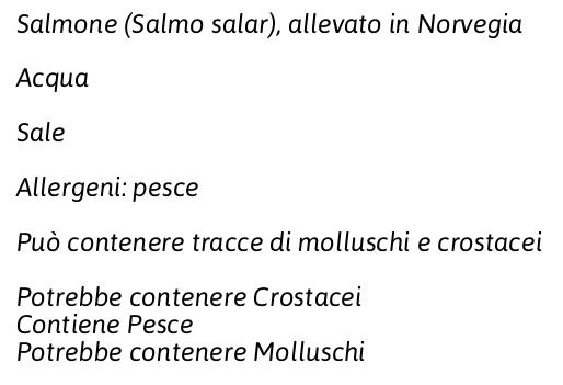 Meno 30 Porzioni di Salmone senza Pelle Surgelati