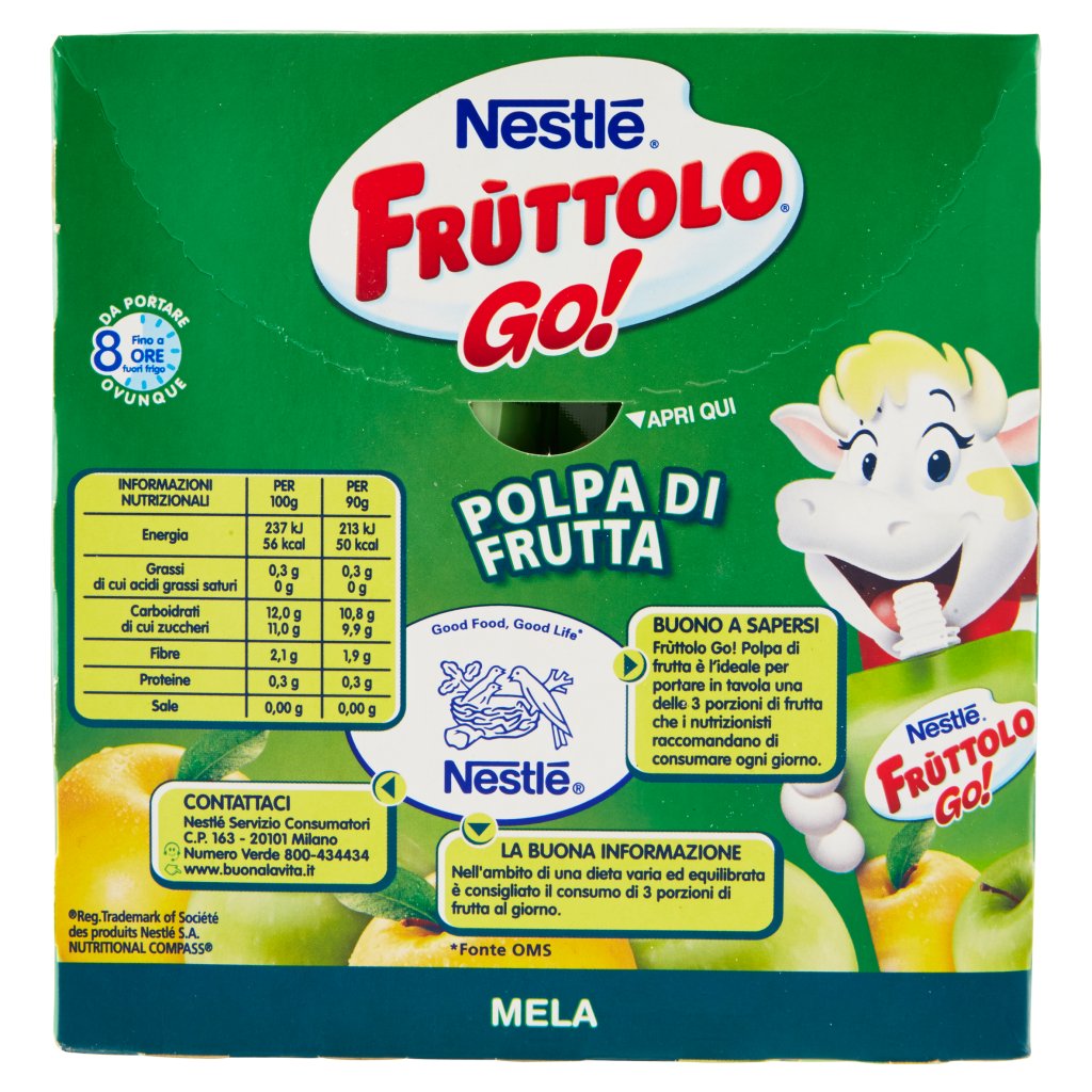 Fruttolo NestlÉ Go! Polpa di Frutta Mela 4 x 90 g