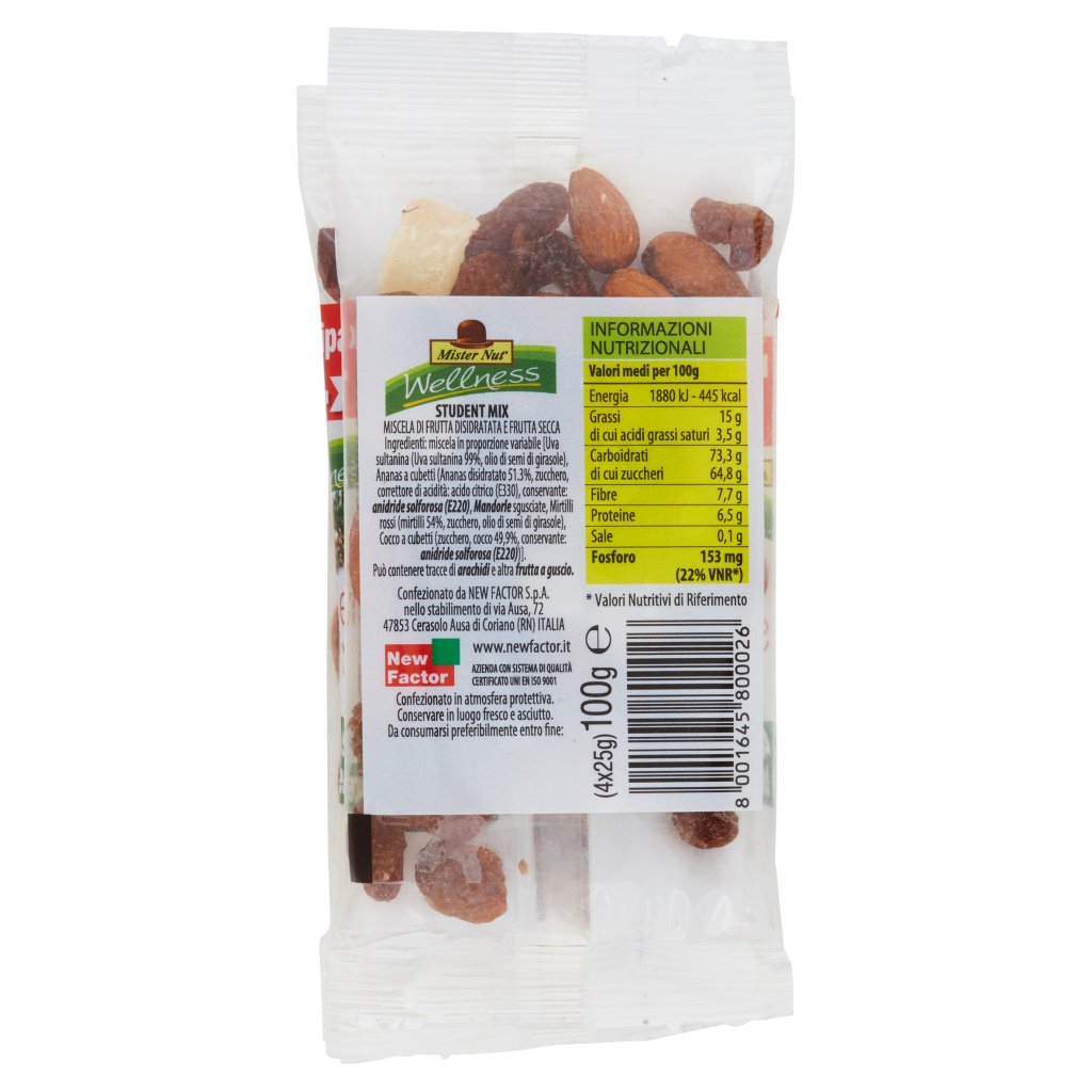 Mister Nut Wellness Student Mix Multipack 4 x 25 g
