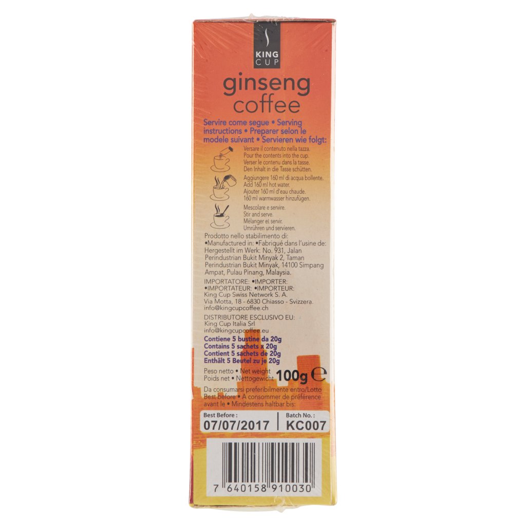 King Cup Ginseng Coffee 5 x 20 g