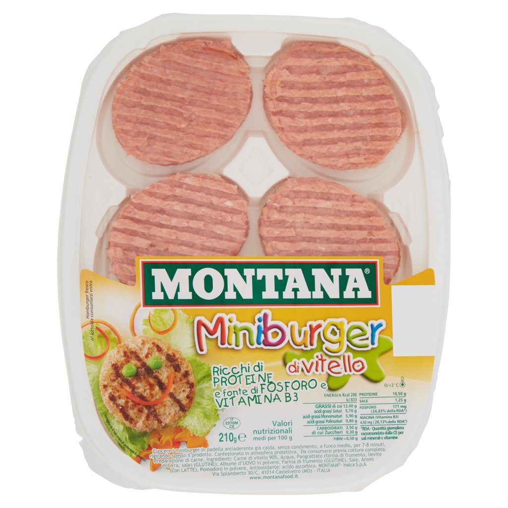 Montana Miniburger di Vitello 6 x 35 g